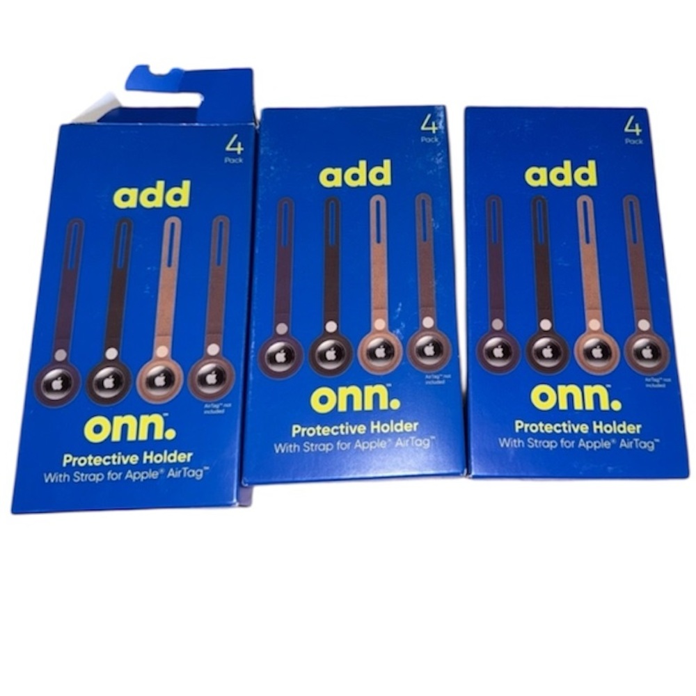 3-Packs of 4-Pack of Onn. Protective Holders with Straps for Apple AirTags